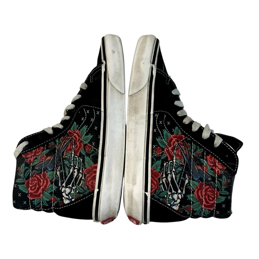 Vans Unisex Youth SK8 Rose Skull Hi Top Suede Sneaker Boys 3.5 / Girls 5 - Picture 12 of 16